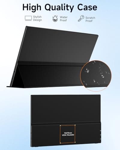 AYY 15.6" Portable Monitor 1080P FHD IPS Screen Extender with USB-C & HDMI for Laptop, PC, Mac, Phone, PS4, Xbox, Switch, VESA Mount, Dual Speakers, Headphone Jack-Black (1080P 60HZ Black) 9