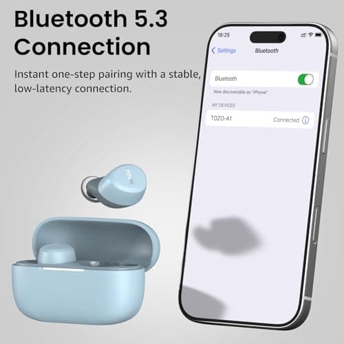 TOZO A1 Wireless Earbuds Bluetooth 5.3 Light Weight in Ear IPX5 Waterproof Headphones 2 Mic for AI Calls, Immersive Premium Sound Bass Headset with Charging Case, 32 Presets EQ Customization via App 9