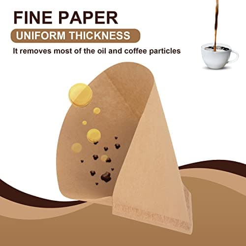 BRIKINTE Disposable Coffee Paper Filters, 100 Pcs #4 Cone Replacement Filter for Ninja Coffee Maker 5