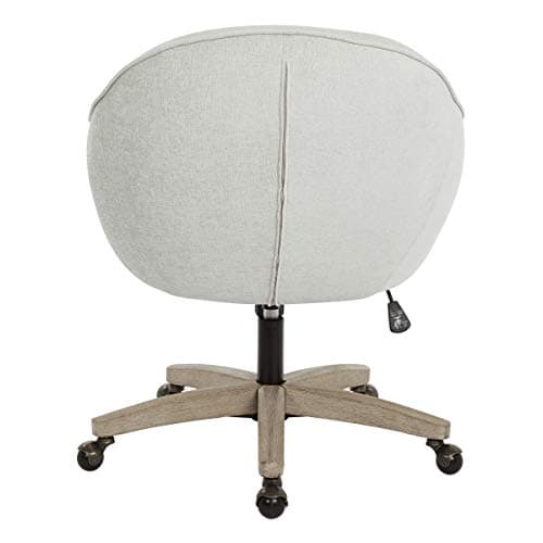 OSP Home Furnishings Nora Office Chair in Dove Faux Leather with Grey Brush Wood Base KD 5