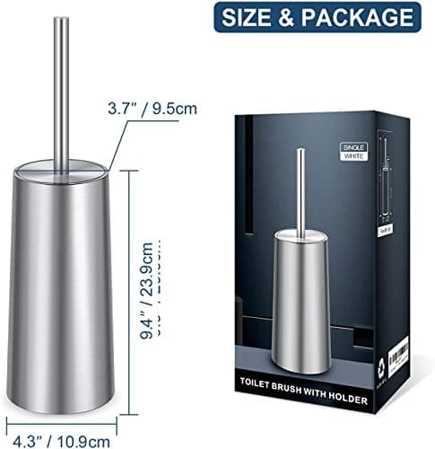 Toilet Brush and Holder, Toilet Brush 304 Stainless Steel, Toilet Bowl Brush for Bathroom Toilet-Ergonomic, Elegant,Durable 7