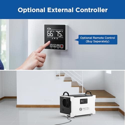 Moiswell 155 Pint Commercial Dehumidifier with Drain Hose for Crawl Spaces, Basements, Industry Water Damage Unit, Large Capacity, Compact, Portable, Auto Defrost, Memory Starting 7