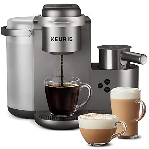 Keurig K-Cafe Special Edition Coffee Maker, Single Serve K-Cup Pod Coffee, Latte and Cappuccino Maker, Comes with Dishwasher Safe Milk Frother, Coffee Shot Capability, Nickel (Renewed)