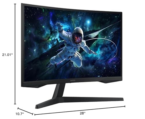 SAMSUNG 32" Odyssey G55C Series QHD 1000R Curved Gaming Monitor, 1ms(MPRT), HDR10, 165Hz, AMD Radeon FreeSync, Eye Care, Glare Free, Sharp Resolution LS32CG550ENXZA 12