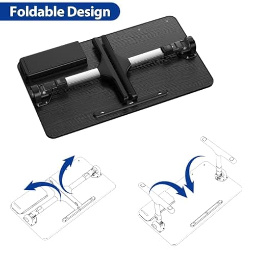 Besign LT05 Adjustable Laptop Table, Lap Desk, Portable Standing Bed Desk, Foldable Sofa Breakfast Tray, Notebook Computer Stand for Reading and Writing, Medium Size, Black 6