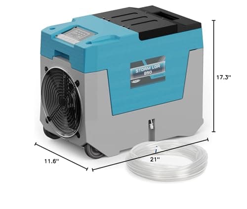 AlorAir 180 PPD LGR Commercial Dehumidifier with Pump, Heavy Duty Industrial Dehumidifiers Water Damage Restoration for Homes, Basements, Garages, Gym and Job Sites, Winter Storm (Blue) 6