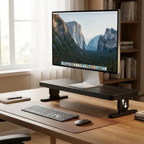 IVE Design Adjustable Monitor Stand with 4 height options, Desk Shelf for Top of Desk Adjustable 5