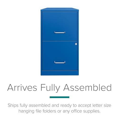 Space Solutions 18" 2 Drawer Metal File Cabinet Classic Blue 5