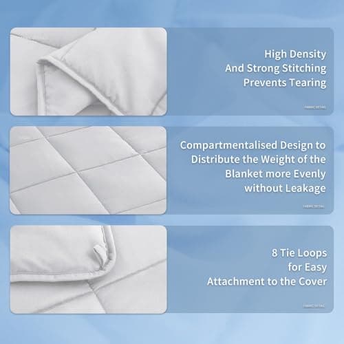 Topcee Weighted Blanket for Adults (15 lbs, 60" x 80") Queen Size Soft Cooling Heavy Blanket Sleeping, Apply to 130-160 lbs Body, Thick Breathable Blanket with Glass Bead, Easy Care 5