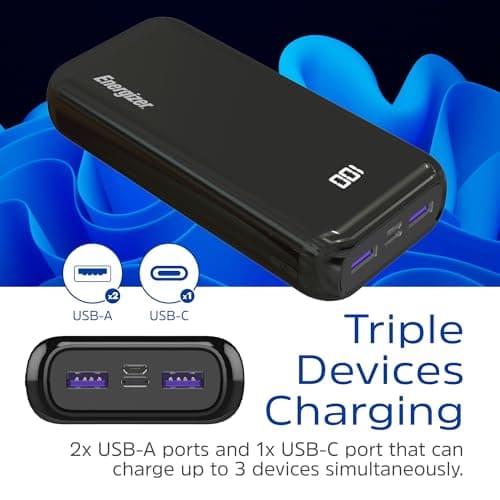 Energizer USB-C Portable Charger, 20000 mAh Power Bank Fast Charging Lightweight Battery Pack Compatible with Android/iPhone 15 16 Plus Pro Max/iPad Tablet and etc_UE20011PQ 4