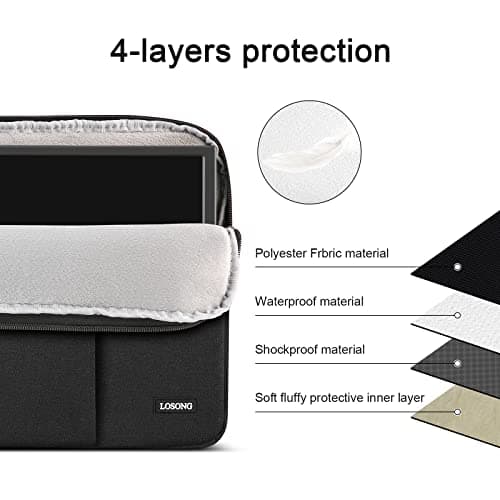 Losong Portable Monitor Case 15.6 Inch, Protective Carrying Sleeve for Most 16.1/15.6 in Monitors, Water Resistant Portable Laptop Display Bag with Accessory Pocket, Size-15.3"x9.8" Black 8