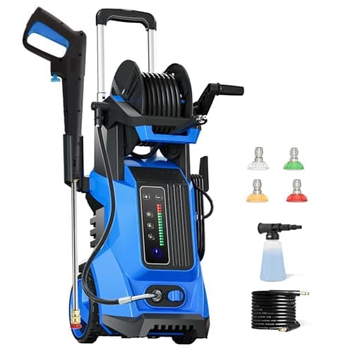 pecticho Electric Pressure Washer 4000 PSI 2.5 GPM High Power Washer with 4 Interchangeable Nozzles and 3 Levels of Adjustment Effortlessly Car Water Washer for Home Patio