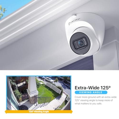 Amcrest UltraHD 4K (8MP) Outdoor Security IP Turret PoE Camera, 3840x2160, 98ft NightVision, 125° FOV, IP67 Weatherproof, MicroSD Recording (256GB), IP8M-T2599EW-AI-V3 (White) 5