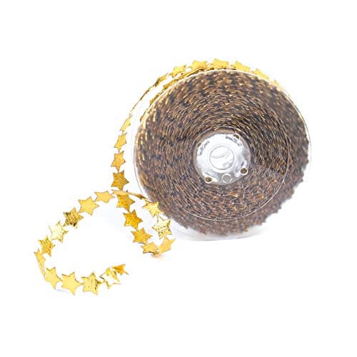 AUEAR, Polyester Star Ribbon Trim Gold Decorations Embellishment for Holiday Wedding Gift Cake Wrapping