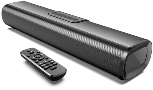 Sound Bar for TV, 50Watts-16 Inches Small Bluetooth Sound Bar with HDMI(ARC), Optical, AUX and USB Inputs, Wall Mountable TV Soundbar with Remote Control and Surround Sound for Smart TV, PC, Gaming