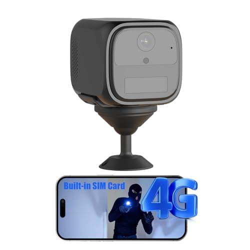 4G LTE Cellular Security Camera Wireless Indoor, No WiFi Security Camera with Auto Night Vision, Built-in SIM Card, 20 Day Standby Battery, PIR Motion, Local/Cloud Storage, Portable Cam for Travel