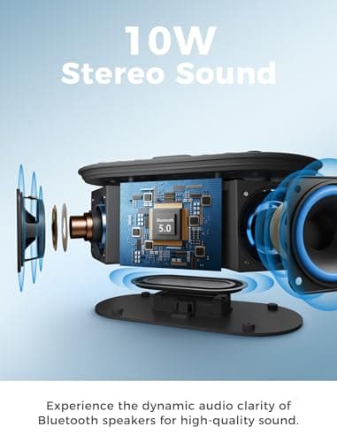 Odokee Wireless Charging Alarm Clock Radio: Qi Certified Fast Wireless Charger for iPhone Samsung - 10W Stereo Bluetooth Speaker - Dimmable Digital Clock with FM Radio for Bedroom Black 4