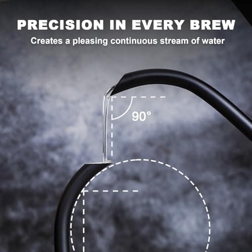 Nueve&Five Gooseneck Electric Kettle with Thermometer， Black Electric Kettle 1L with Auto Shut-Off，1000W Hot Water Kettle of Stainless Steel， Pour Over Kettle for Coffee & Tea 7