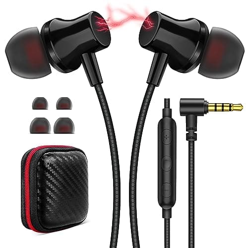 Wired Headphones Earphones for Laptop PC Chromebook Noise Isolating Ear Buds with 3.5mm Plug in Audio Jack Microphone HiFi Stereo Clear Call Volume Control for Kindle Fire/Switch/Android/MP3 School