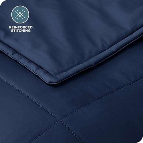 Bare Home Weighted Blanket All-Natural 100% Cotton with Nontoxic Glass Beads 40"x60" 10lbs, Dark Blue 8