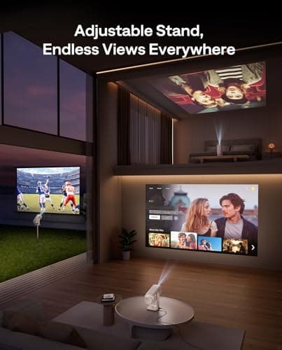 Aurzen BOOM Air Google TV Portable Projector with WiFi and Bluetooth, USB-C Powered, Smart Projector for Outdoor & Home Movie, 4K Supported, Real-Time Focus, Dolby Audio, Adjustable Stand, Off-White 6