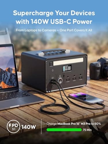 Portable Power Station 1000W (2000W Surge), 1008Wh LiFePO4 Power Station with 3 AC Outlet, 140W USB-C Fast Charging,8 Ports Solar Generator for Camping Indoor Outdoor Emergency RV Trip (CYBPULTE C011) 7