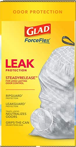 Glad ForceFlex Tall Kitchen Drawstring Trash Bags, 13 Gal, Fresh Clean, 110 Ct, Pack May Vary 14