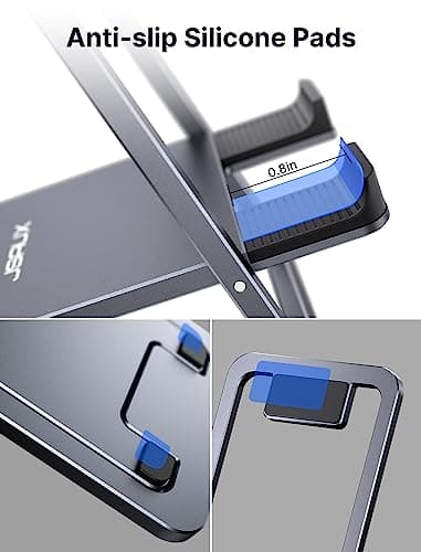 JSAUX Universal Tablet Stand, Portable Foldable Tablet Holder for Desk Compatible with iPad mini/Air, Samsung Galaxy Tab, Kindle Fire, Steam Deck, Switch 2, ROG Ally, iPhone and Other Tablets-Gray 6