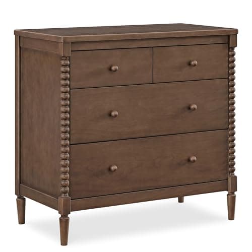 Delta Children Saint 4 Drawer Dresser with Changing Top and Interlocking Drawers, Teak Brown 8