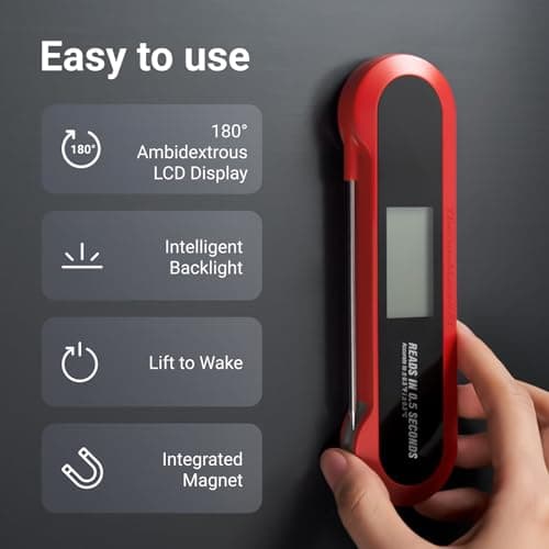 0.7 Seconds Instant Read Meat Thermometer Digital for Cooking with Ambidextrous Backlit & IP67 Waterproof, NSF Certified Magnetic ThermoMaven F1 Food Probe for Kitchen, Outdoor Grilling, BBQ Smoker 6
