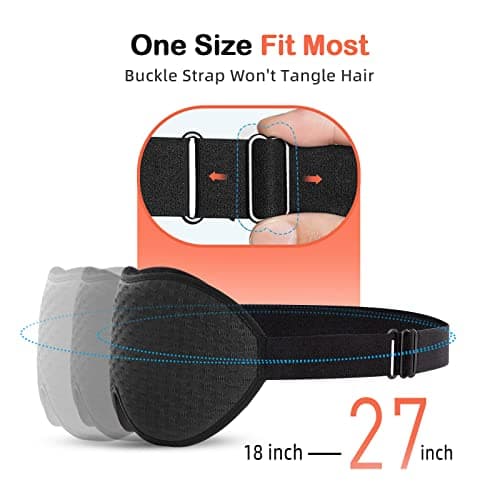 INNELO Sleep Mask for Side Sleeper, Eye Mask Sleeping Women Men, 100% Light Blocking 3D Contoured Cup Sleeping Mask Soft No Eye Pressure Cover Blindfold Night Shade for Travel Nap Yoga, Black 6