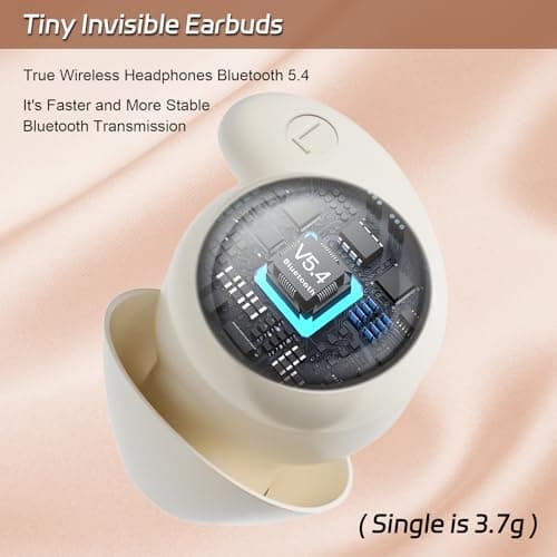 LOBKIN Sleep Earbuds,Wireless Bluetooth 6.0 Noise Blocking Sleeping Headphones,Sleep Earphones for Side Sleepers in Ear Soft Mini Invisible Buds Comfort Fit for Sleeping Working 5