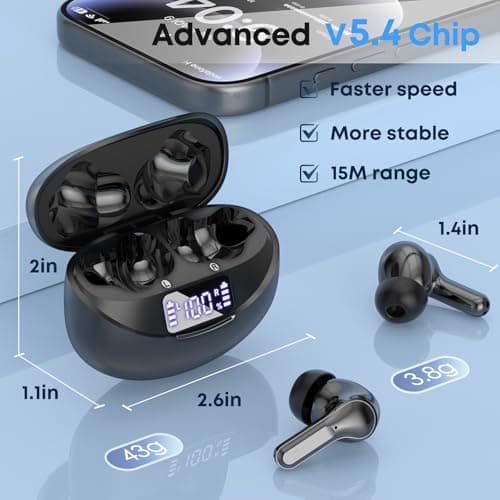 Fhumsh Wireless Earbuds, Bluetooth 5.3 HiFi Stereo Headphones with Noise Cancelling Mic zhozhuang 6