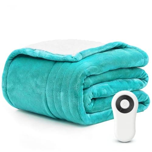 Heated Throw Blanket Electric Blanket 50"x60" Fast Heating Electric Blanket with 5 Heat Levels & 4 Hours Auto-Off Overheat Protection Cozy Soft Flannel Heated Throw Blanket