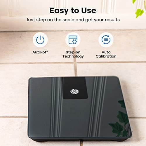 GE Bathroom Scale for Body Weight, Digital Weight Scales 500lb Heavy Duty Measuring Device for People Accurate BMI Weighing Machine with Bluetooth, Black 6