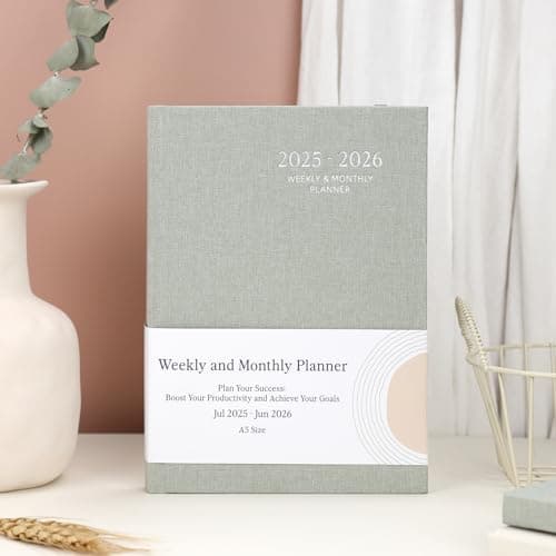 2025-2026 Planner - Weekly and Monthly Planner, July 2025 - June 2026, Linen Hardcover, 2025-2026 Calendar Planner Book with Tabs, Aesthetic, Perfect for Office Home School Supplies (Sage, A5) 7