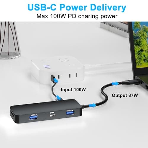 USB C Docking Station Dual Monitor for Dell/HP/Mac Laptop, Dual HDMI Adapter for 2 Monitors, HDMI Splitter for Dual Monitors Extended Display, 8 in 1 USB C Hub Multiport Adapter with HDMI/USB/PD/SD/TF 7