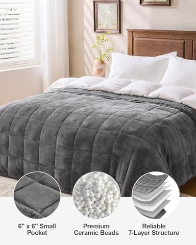 Super Fuzzy Soft Sherpa Fleece Weighted Blanket, 12 lbs Dual Sided Fluffy Heavy Weighted Blankets for Adults - No Bunching with Double Layers of Soft Inner Lining (48"x 72", 12 Pounds) 8