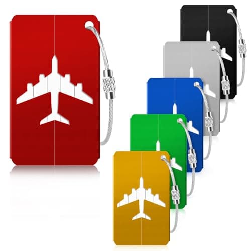 6pcs Small Metal Luggage Tags - Privacy Name Card, Suitcase Identifiers