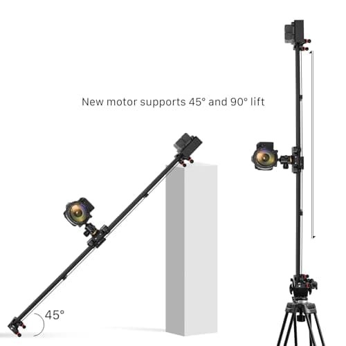 GVM Motorized Camera Slider, 47" Carbon Fiber Dolly Rail Camera Slider with Remote Controller, Time Lapse Photography, Horizontal, Tracking and 120° Panoramic Shooting 7