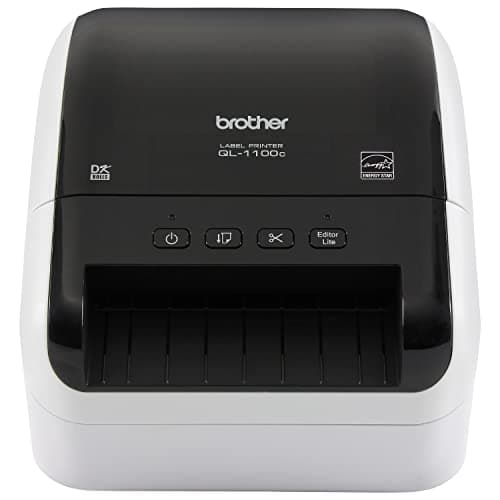 Brother QL-1100c Wide Format Label Printer, Shipping & Postage Labels 4” x 6”, Barcode & QR Code, High Speed, Direct Thermal Printing, Compact, uses DK Drop-in Label Rolls, USB Connectivity