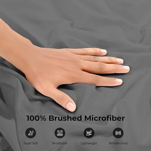 Royale Linens Extra Deep Pocket Full Fitted Sheet Only - Full Size Deep Pocket Grey Fitted Sheet - Fits 18 inch to 24 inch Thick Mattress - Soft & Breathable Elastic Sheets (54x75 Inches, Grey) 7