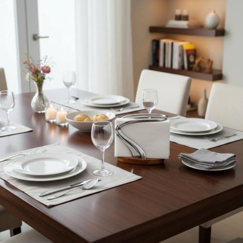 nambe Lupo Napkin Holder for Kitchen Countertops | Use for Indoor and Outdoor Dining | Table Top Luncheon Napkin Tray for Parties, Weddings, and Events | Made of Metal Alloy | 7.5in 5