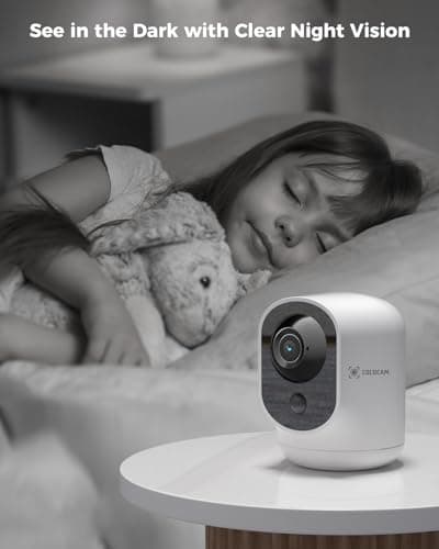 COCOCAM 2K Indoor Pan/Tilt Security Camera with 5200mAh Battery, WiFi Camera,Wireless for Baby Monitor/Pet/Home Security, AI Recognition, PIR Human Detection, 2.4G WiFi (White) 6