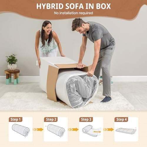 75'' Cloud Loveseat Sofa, No Assembly Required Comfy Deep Seat Couches 1 pcs for Living Room, Bedroom, Apartment 5