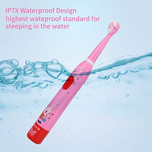 OJV 8630 Kids Sonic Electric Toothbrushes for Children Kids, 6 Modes 2-Min Timer, 6 Brush Heads, USB Rechargeable Power Smart Toothbrush for Girls Oral-Care Age 3-16 with Wall Mounted Holder (Pink) 7