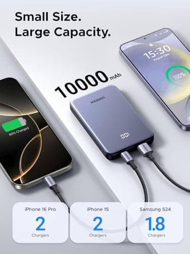 UGREEN Power Bank 10,000mAh 22.5W, Compact Portable Charger USB-C PD3.0 Travel Fast Charging Battery Pack with Digital Display for iPhone 17/16/15/14/13/12 Pro Max, Galaxy S25/S24 Ultra 4