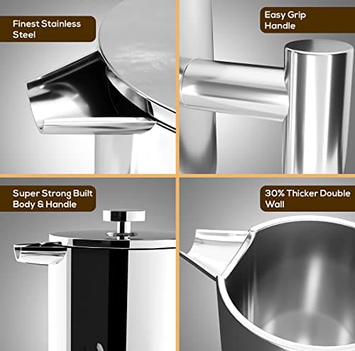 Utopia Kitchen 304 Grade Stainless Steel French Press Coffee Maker 34 Oz, Double Wall Insulated Coffee Press with 4-Level Filtration System, Include 2 Extra Filters, Rust-Free, Dishwasher Safe, Silver 5