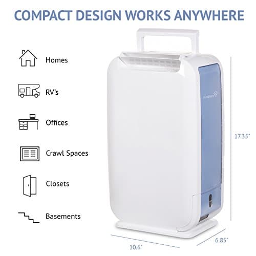 Ivation 13-Pint Small-Area Desiccant Dehumidifier Compact and Quiet - With Continuous Drain Hose for Smaller Spaces, Bathroom, Attic, Crawlspace and Closets - For Spaces Up To 270 Sq Ft, White 5
