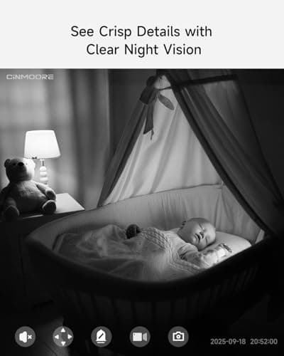 CINMOORE 4MP Camera for Home Security, Free 32GB SD Card, Non-Subscription AI Human/Pet/Crying Detection, 2.5K Dog Cat Pet Camera with Phone APP, 360° Coverage, 2-Way Talk, IR Night Vision, 2.4G WiFi 6